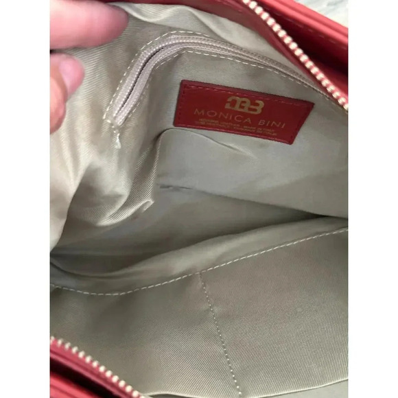 Monica Bini made in Italy Leather quilted Gold Chain Strap Shoulder Bag - Picture 8 of 8